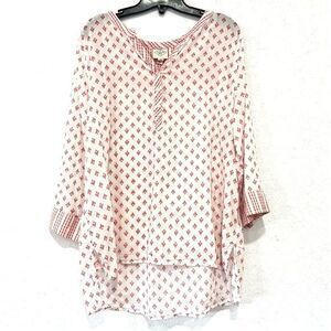 St. John's Bay Womens Long Sleeve Lightweight Blouse 100% Cotton Size XL